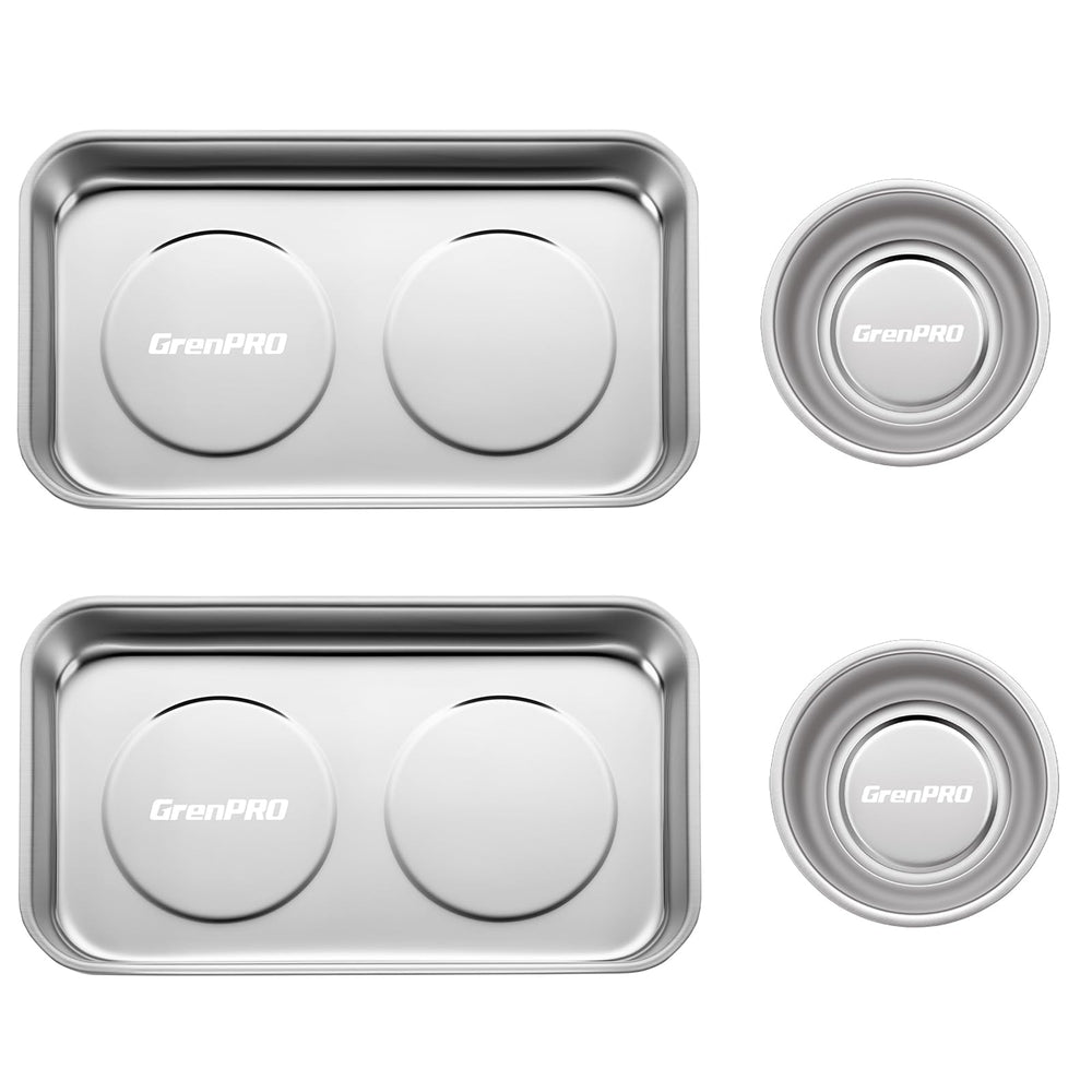 GRENPRO front view of full 4-pack showing stainless steel and magnets for reliable organization