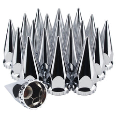 GREPSPUD front view of spike lug nut covers showing bold chrome style and curb appeal