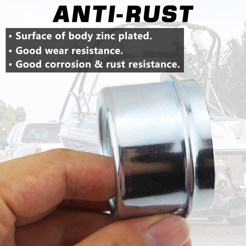 GREPSPUD installed on trailer hub demonstrating secure fit and bearing protection