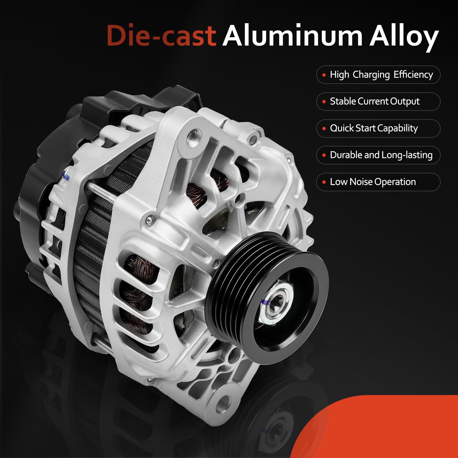grezuton alternator installed in engine bay demonstrating direct-fit replacement