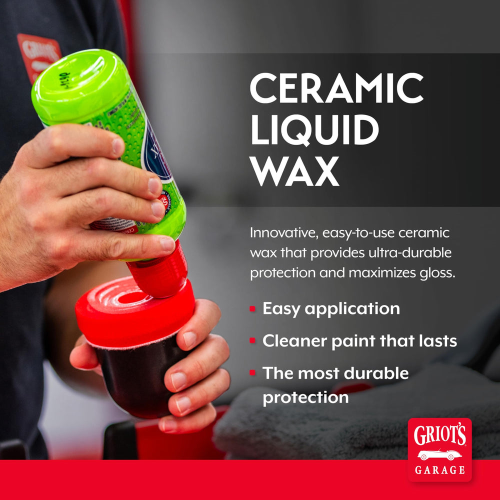 Griot's Garage liquid wax texture on applicator highlighting smooth spreadability