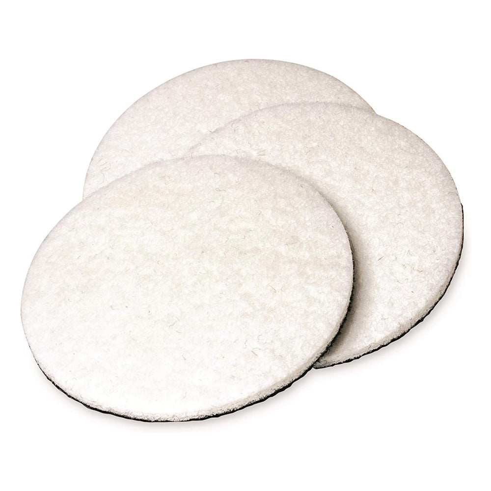 Griot's Garage front view of 3-inch polishing pad showing smooth face and benefit of precision polishing