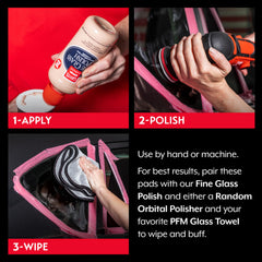 Griot's Garage pad polishing a windshield demonstrating improved clarity and reduced spots