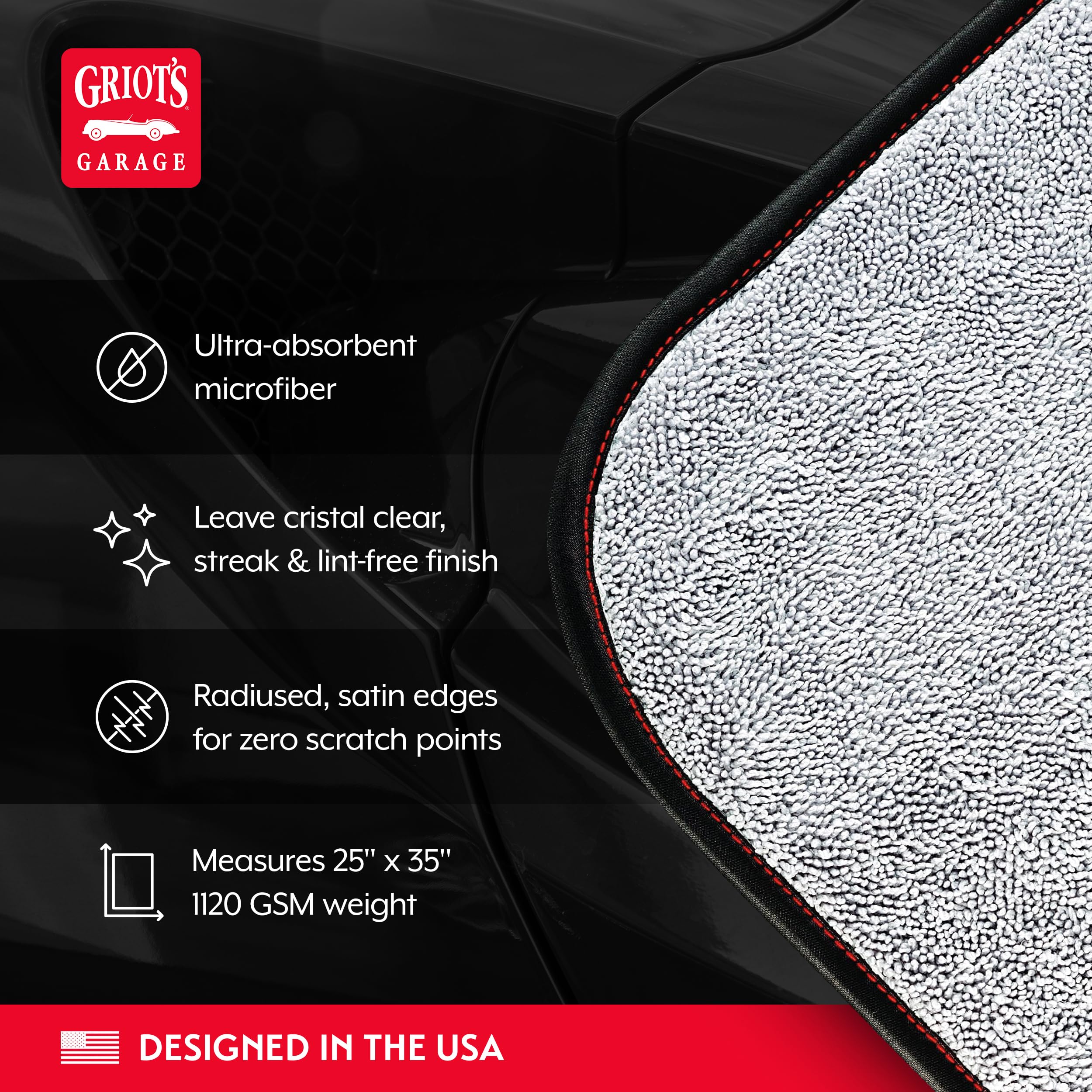 Griot's Garage satin-trimmed edge detail preventing scratches for safe use