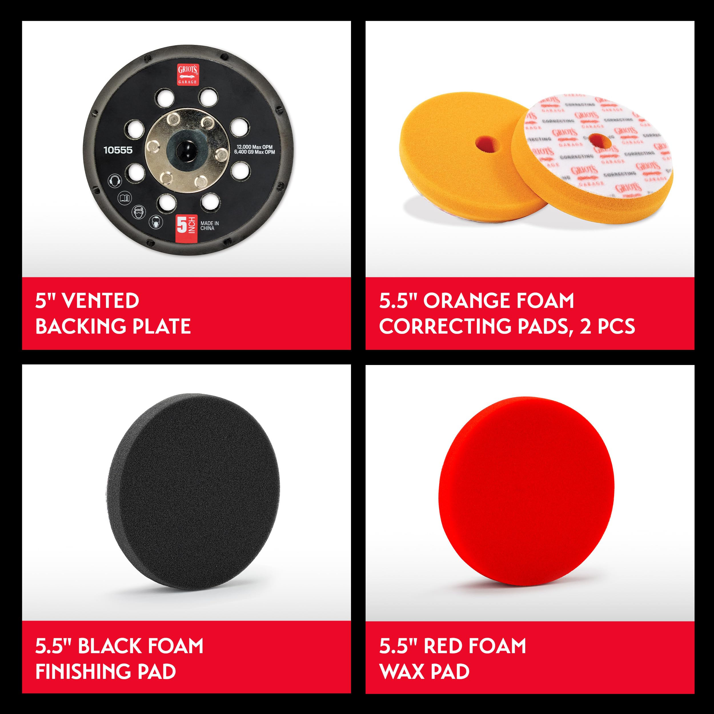 Griot's Garage red wax pad spreading wax evenly for consistent shine and easy buffing