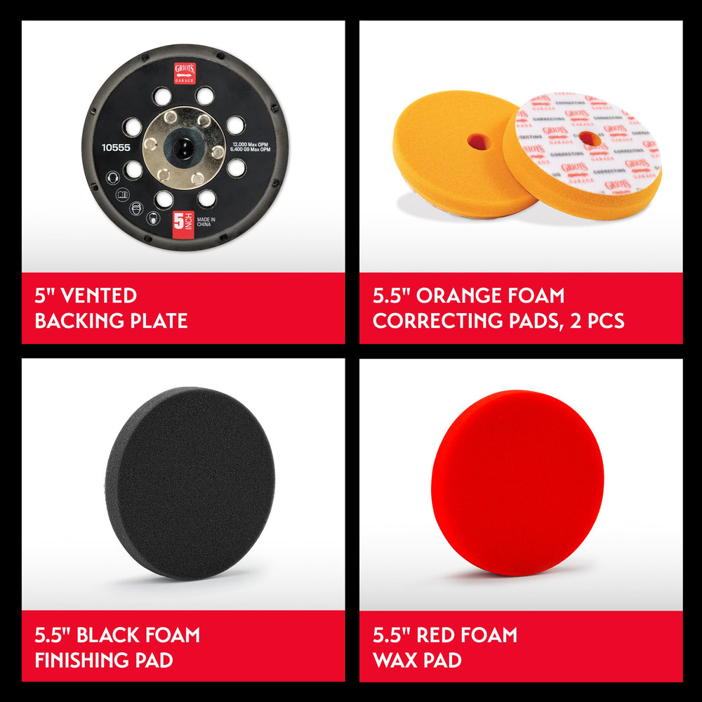 Griot's Garage red wax pad spreading wax evenly for consistent shine and easy buffing