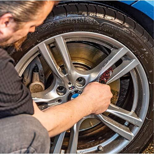 Griot's Garage bottle in use on a car wheel demonstrating safe, effective cleaning