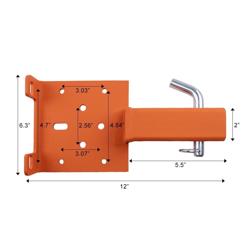 GRIPWAY RUGCEL winch mount holes detail showing bolt pattern compatibility