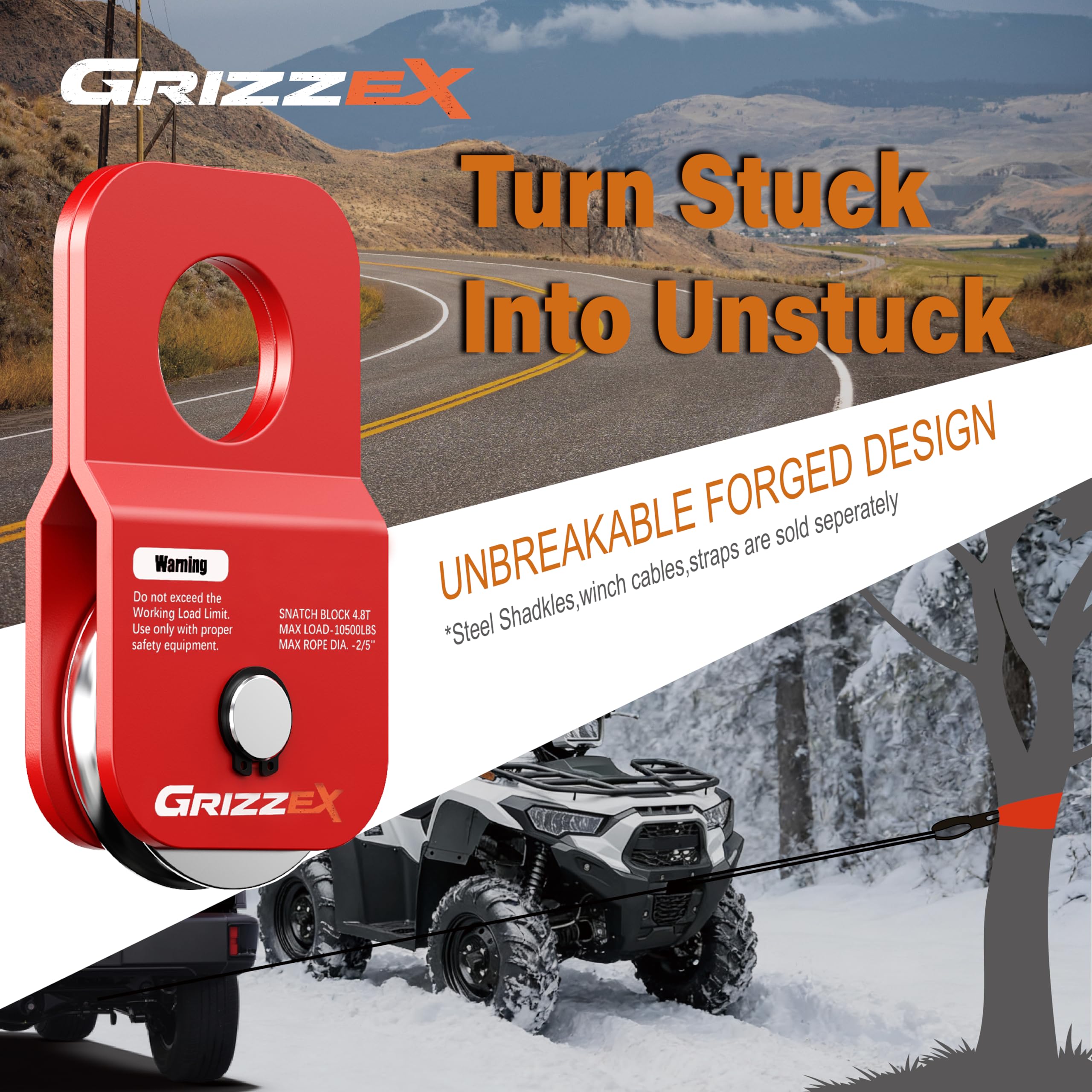GRIZZEX side profile highlighting 45# carbon steel body and reinforced pivot for reliable strength