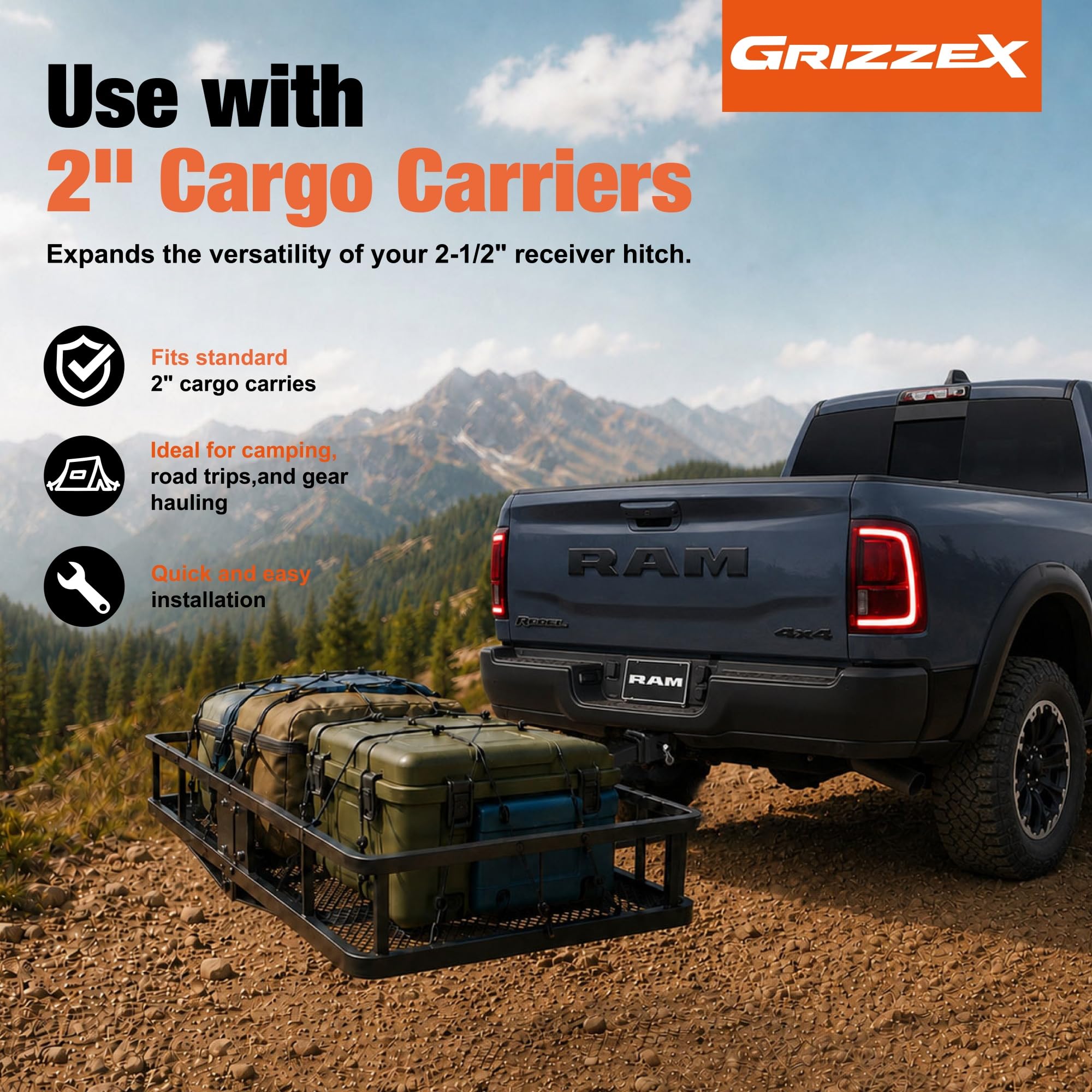 GRIZZEX with 2" ball mount installed showing restored accessory use benefit