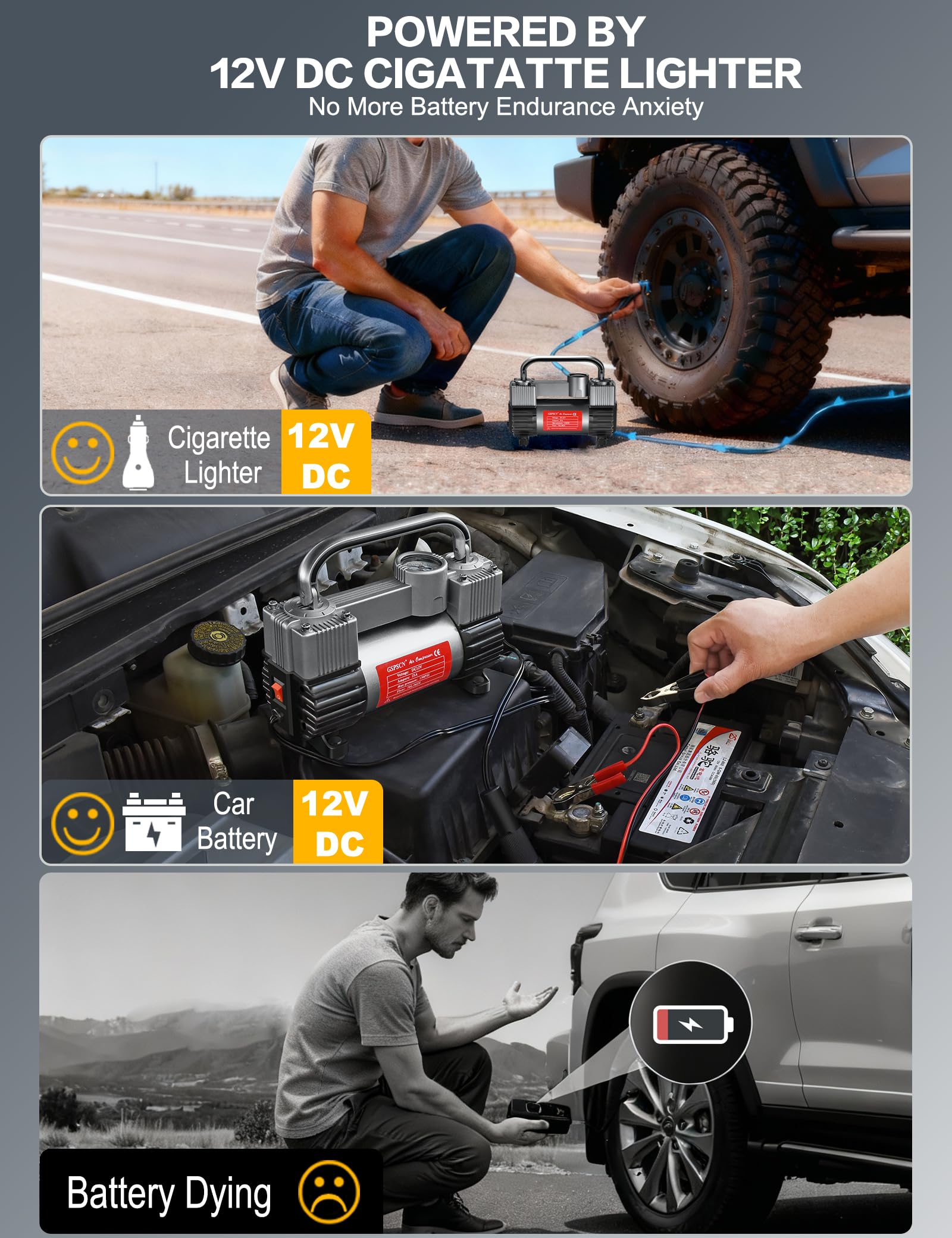 GSPSCN compact unit stored in trunk for travel-ready tire maintenance