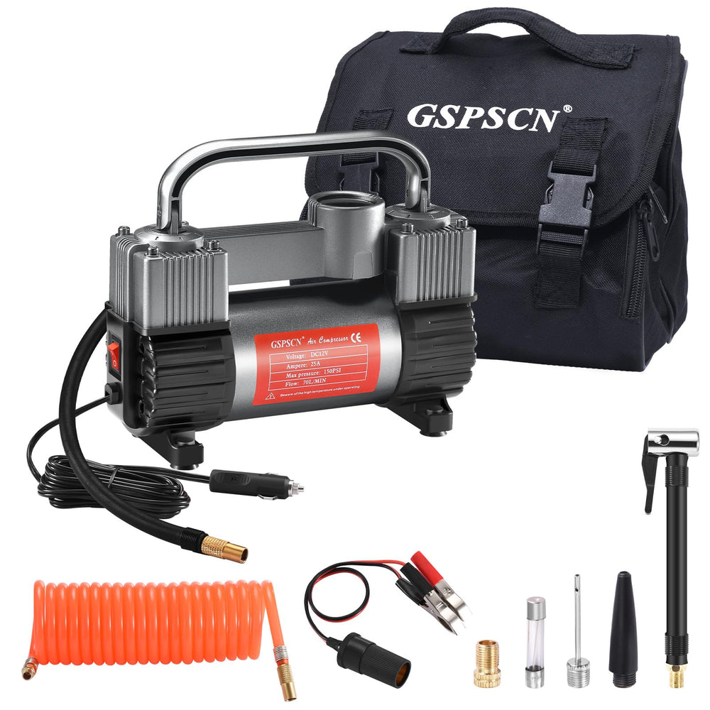GSPSCN front view showing metal compressor and controls for reliable inflation