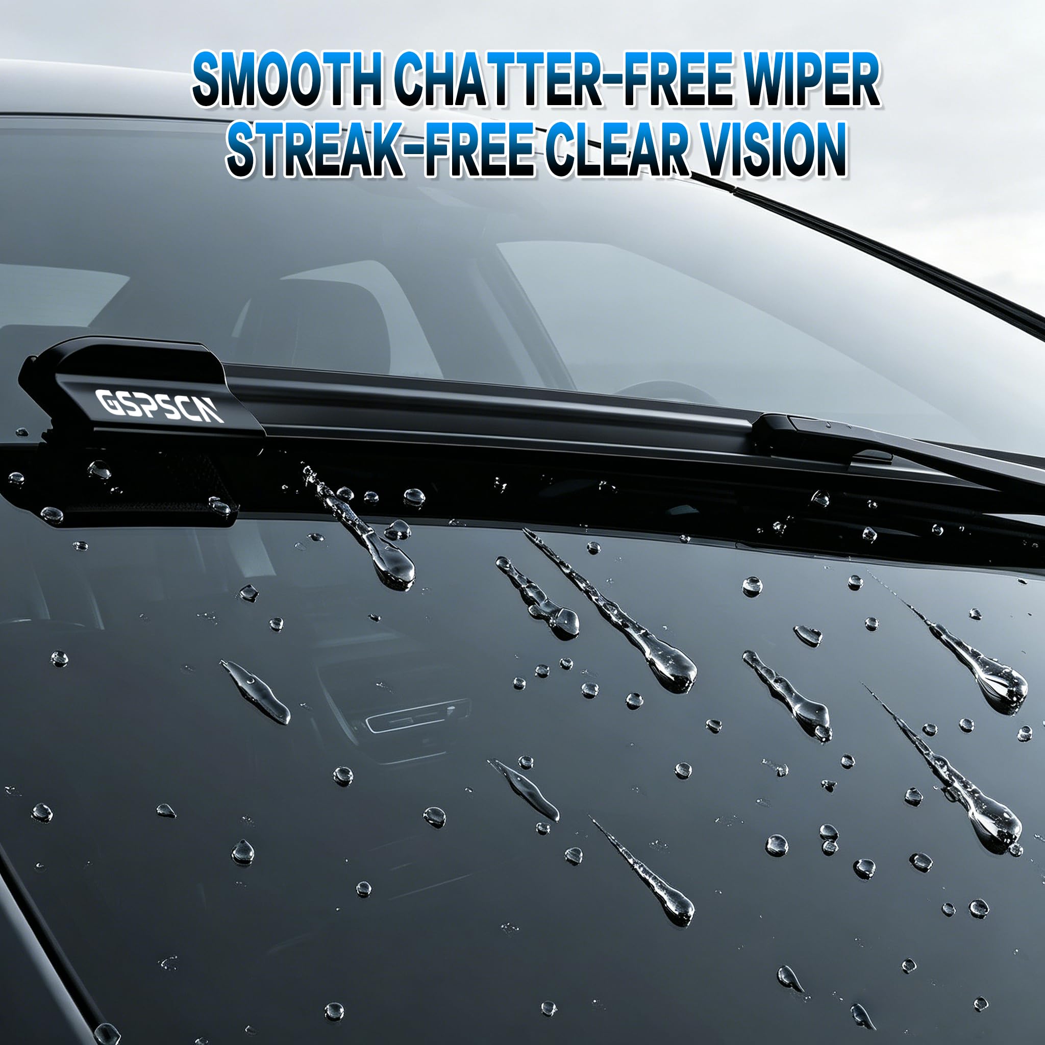 GSPSCN wiper clearing water in wet weather showing improved performance