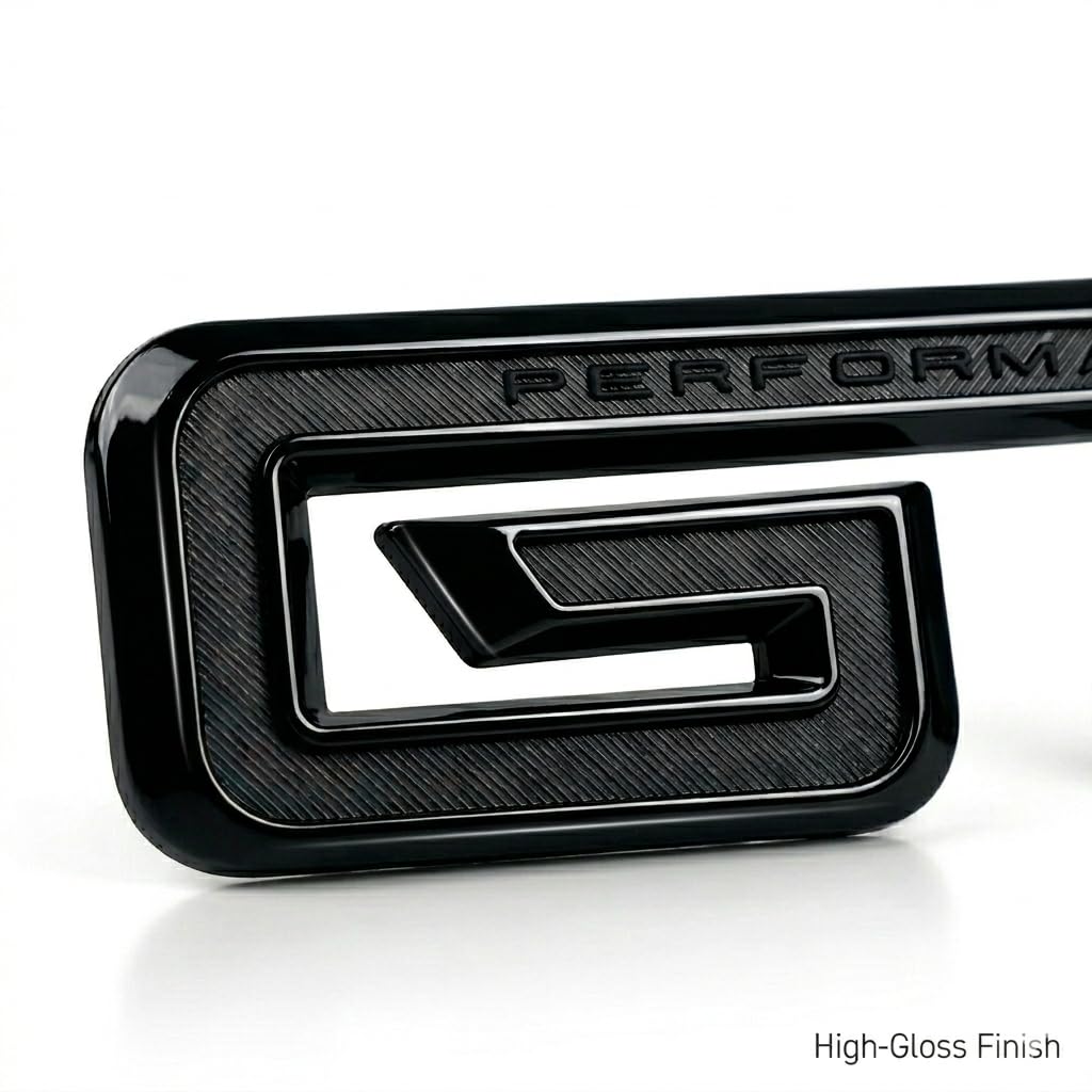 Generic GT badge next to ruler scale comparison showing precise factory sizing