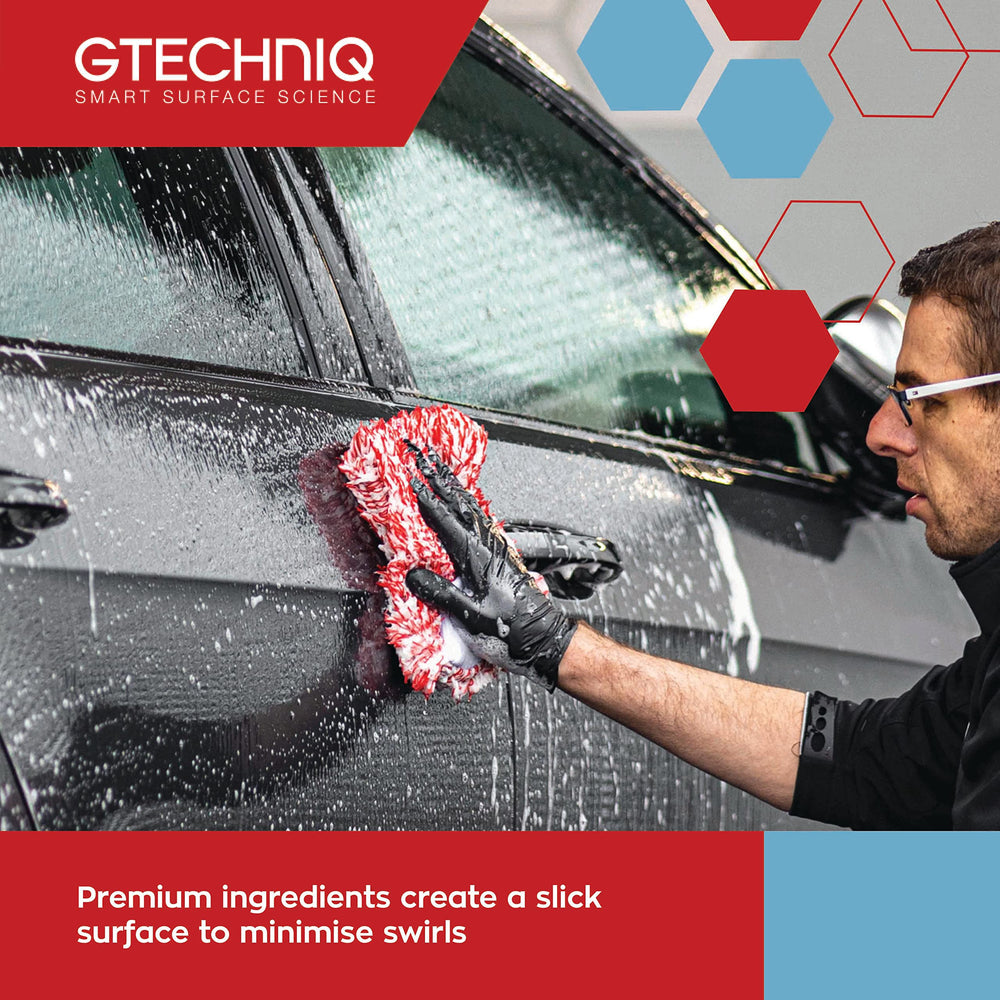 Gtechniq Auto W1 label close-up highlighting biodegradable formula and dilution guidance