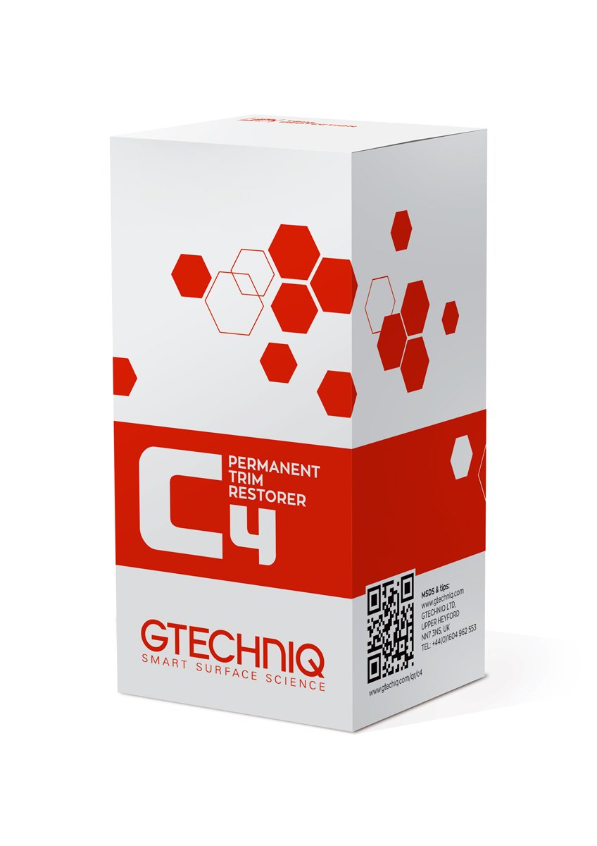 Gtechniq C4 front bottle showing label and compact size, highlighting easy storage