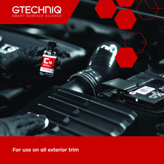 Close-up of Gtechniq C4 bonded trim surface texture, illustrating natural matte finish