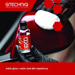 Gtechniq EXOv5 label close-up highlighting product name and concentration benefits