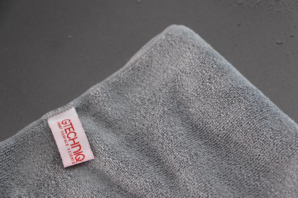 Gtechniq MF1 wash-care label close-up explaining proper maintenance tips