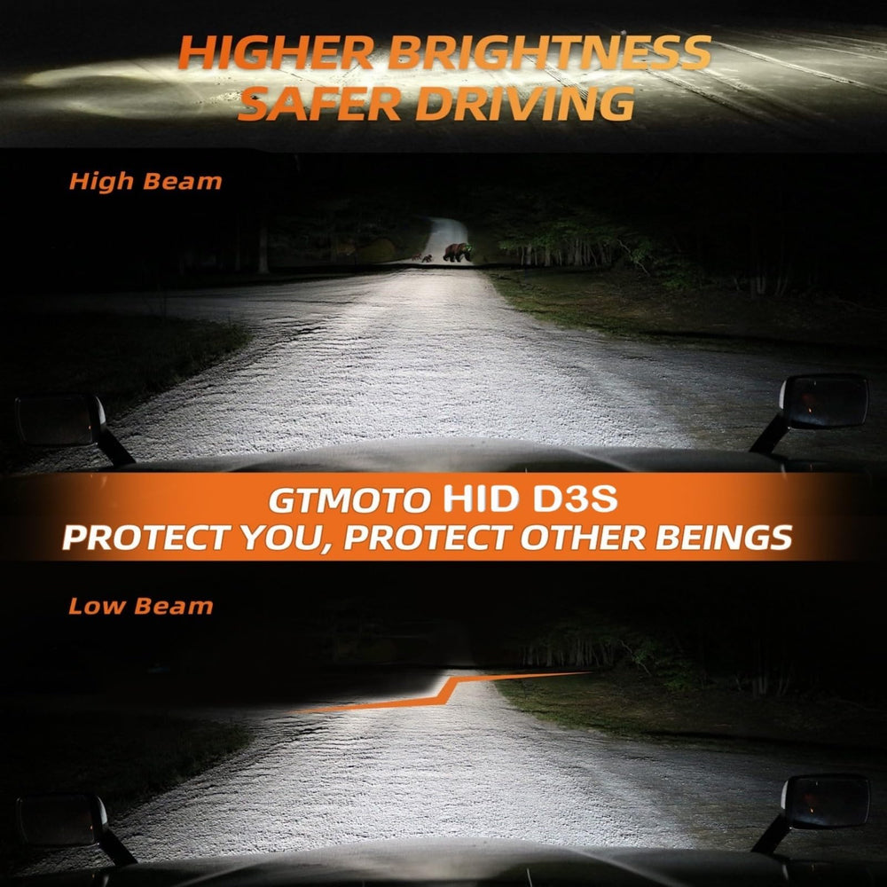 GTMOTO D3S installed in Buick headlight showing improved visibility