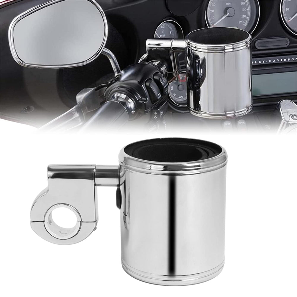 GUDITEM front view handlebar cup holder showing secure mount and tidy profile benefit