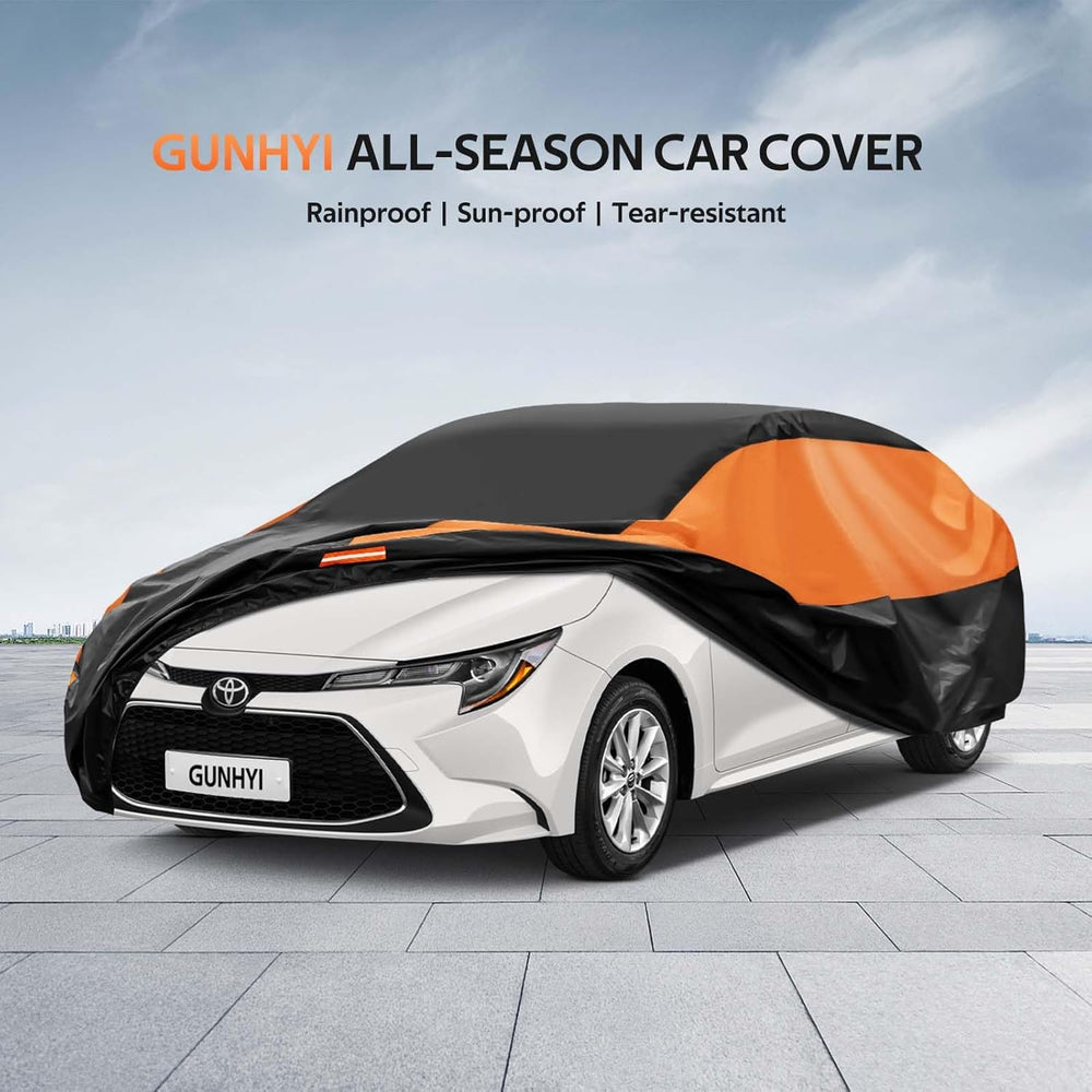GUNHYI covered hatchback parked in driveway for all-weather protection