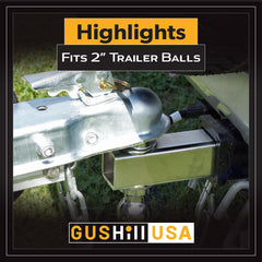 GusHill coupler fitted on 2" straight tongue demonstrating precise fit