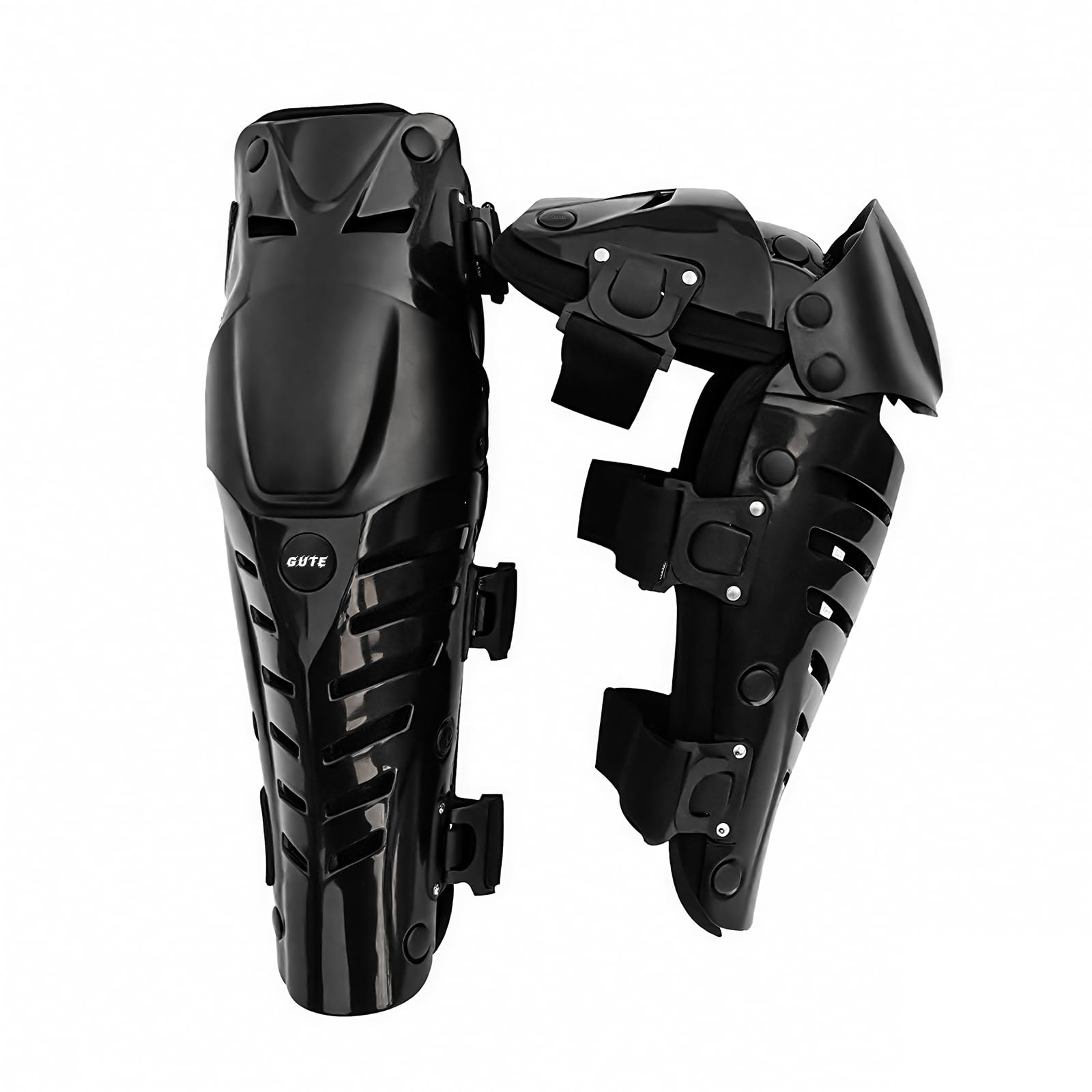 Gute front view long leg pads showing full coverage and protection
