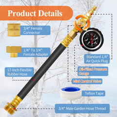 Gute pressure gauge detail with clear 0–100 PSI face for accurate monitoring