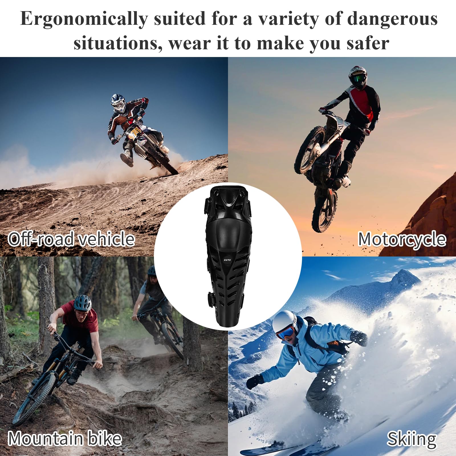 Gute adjustable strap and quick-release buckle for secure fit