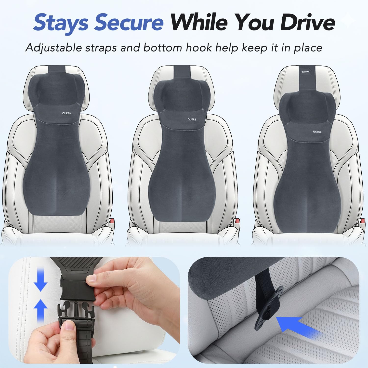 Guttylief in-use on driver seat demonstrating ergonomic positioning benefit