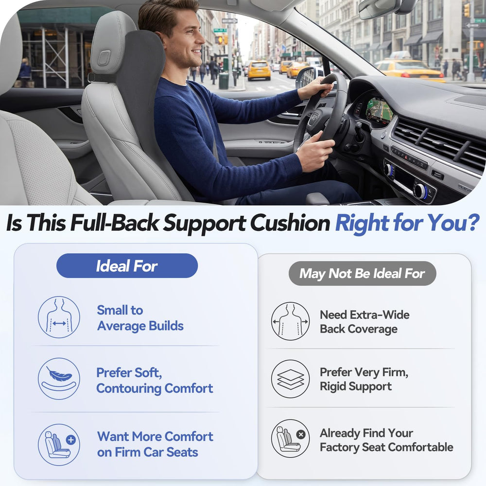 Guttylief integrated headrest detail improving neck alignment while driving