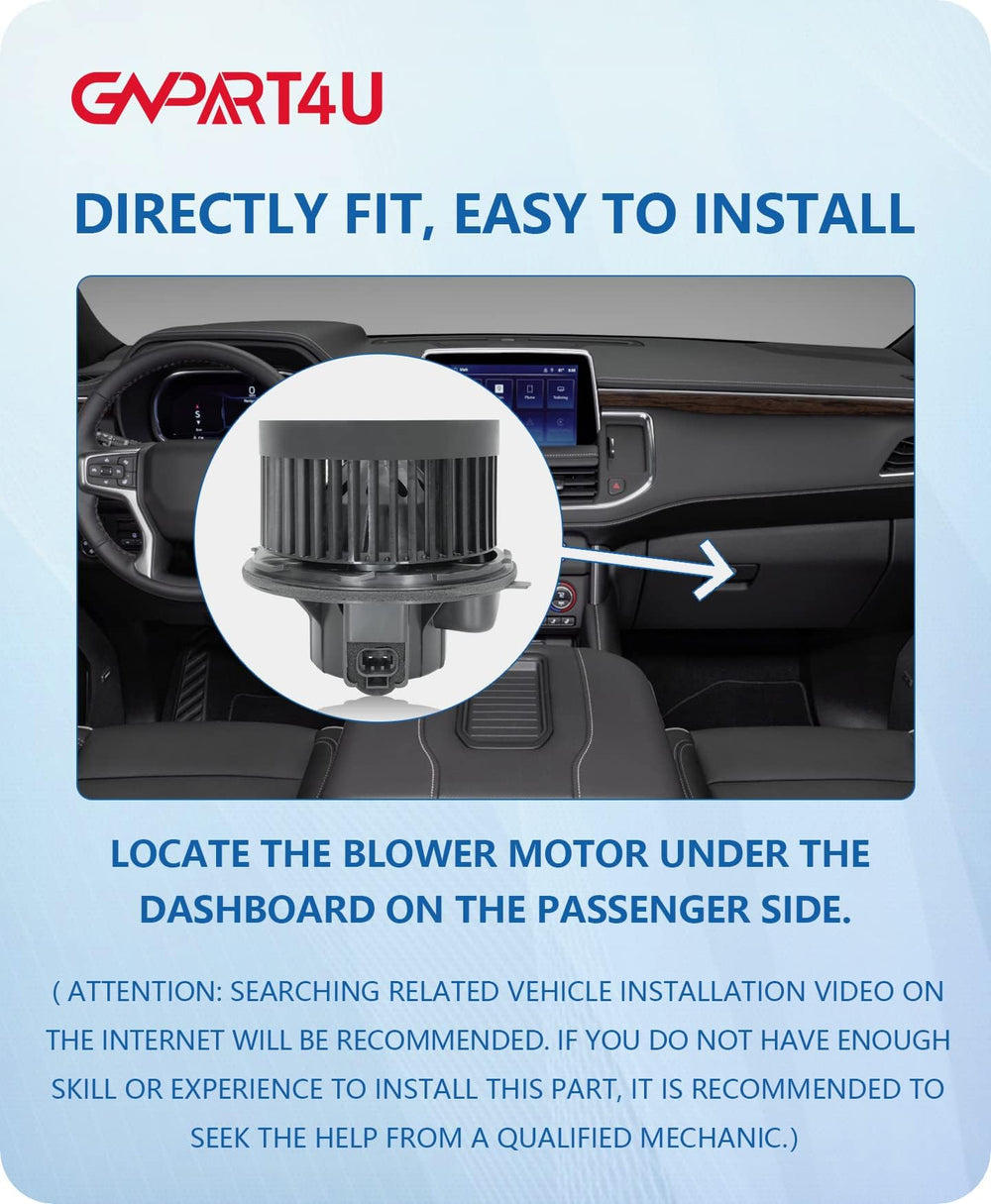 GVPART4U blower motor next to ruler showing compact size benefit
