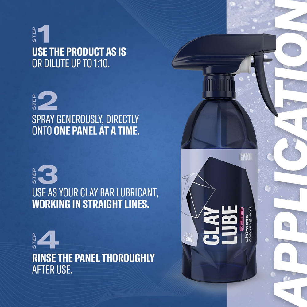 Gyeon 500ml bottle next to tape measure illustrating travel-friendly capacity