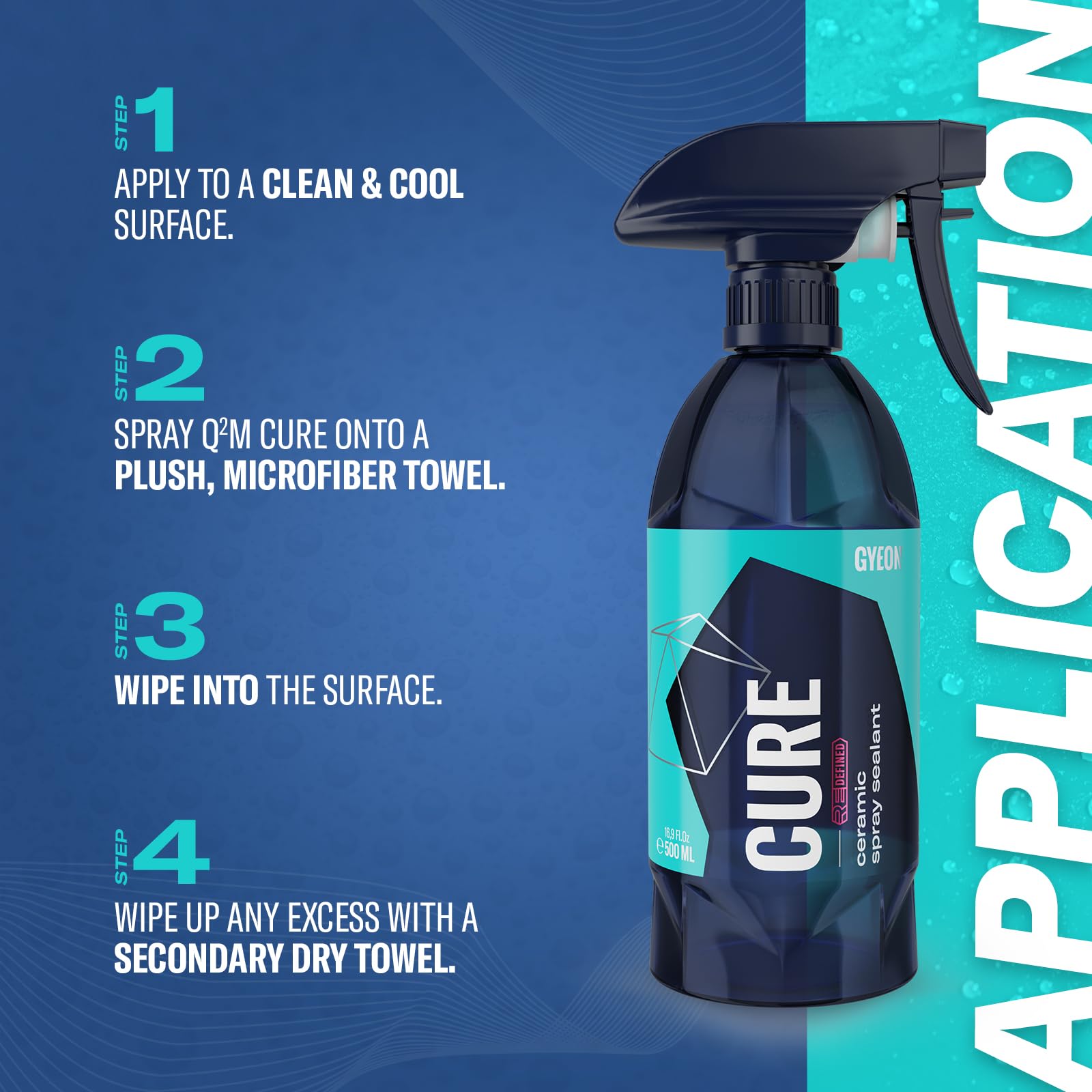 Gyeon Cure label detail showing directions and safe usage information