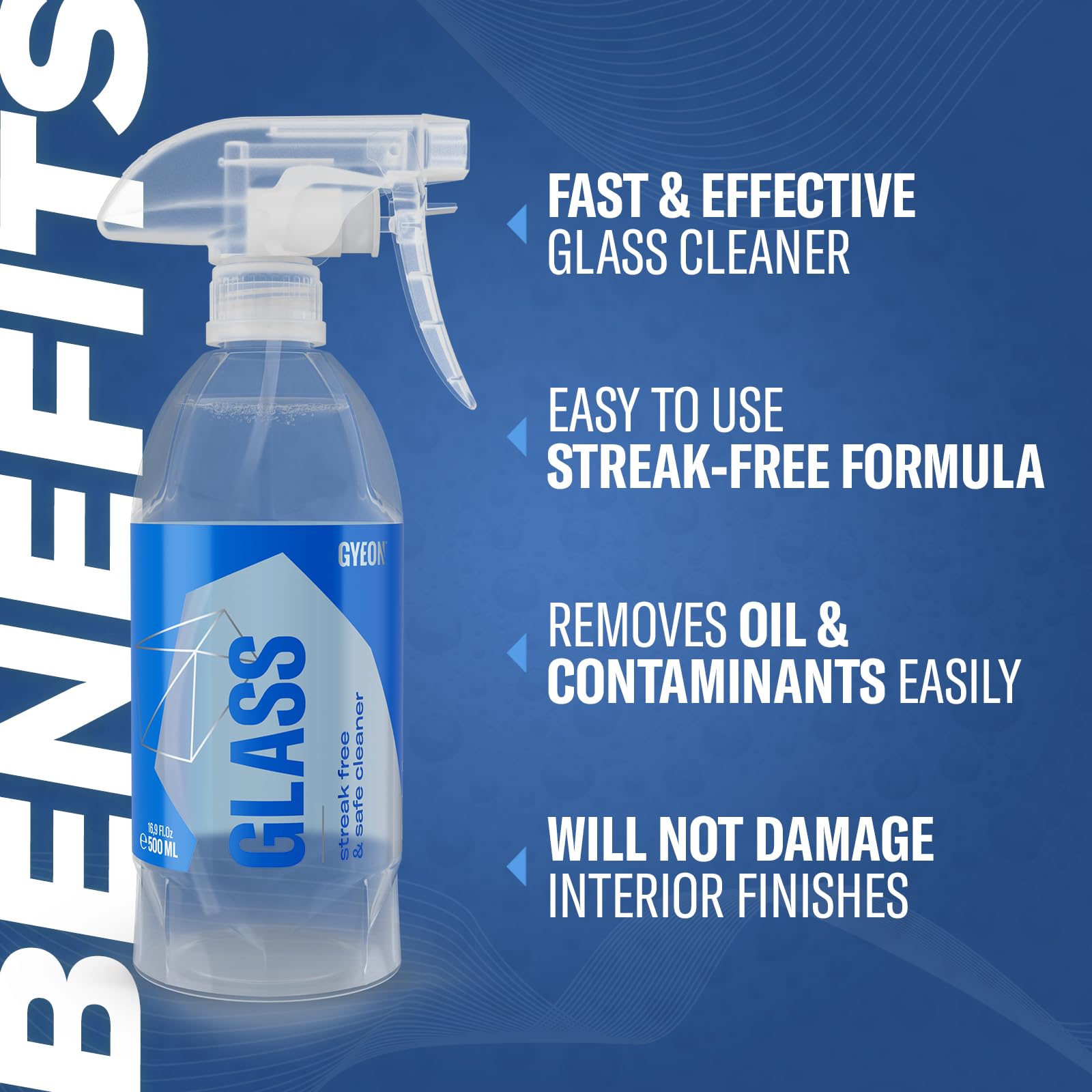 Gyeon glass cleaner spray action mist cleaning quickly