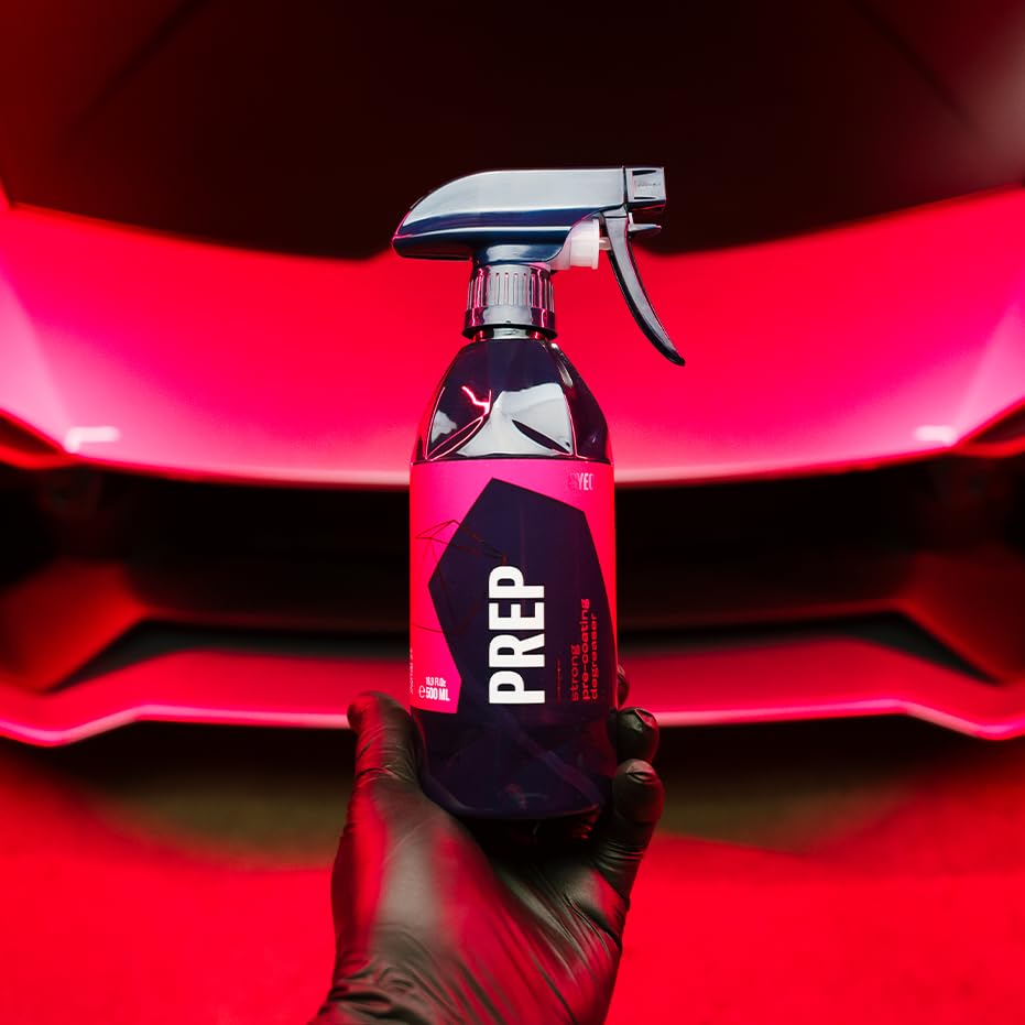 Gyeon Prep being wiped with microfiber for residue‑free surface prep