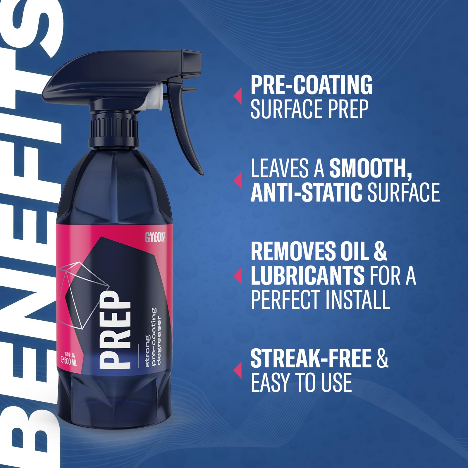 Gyeon Prep spray nozzle closeup for controlled application and precision