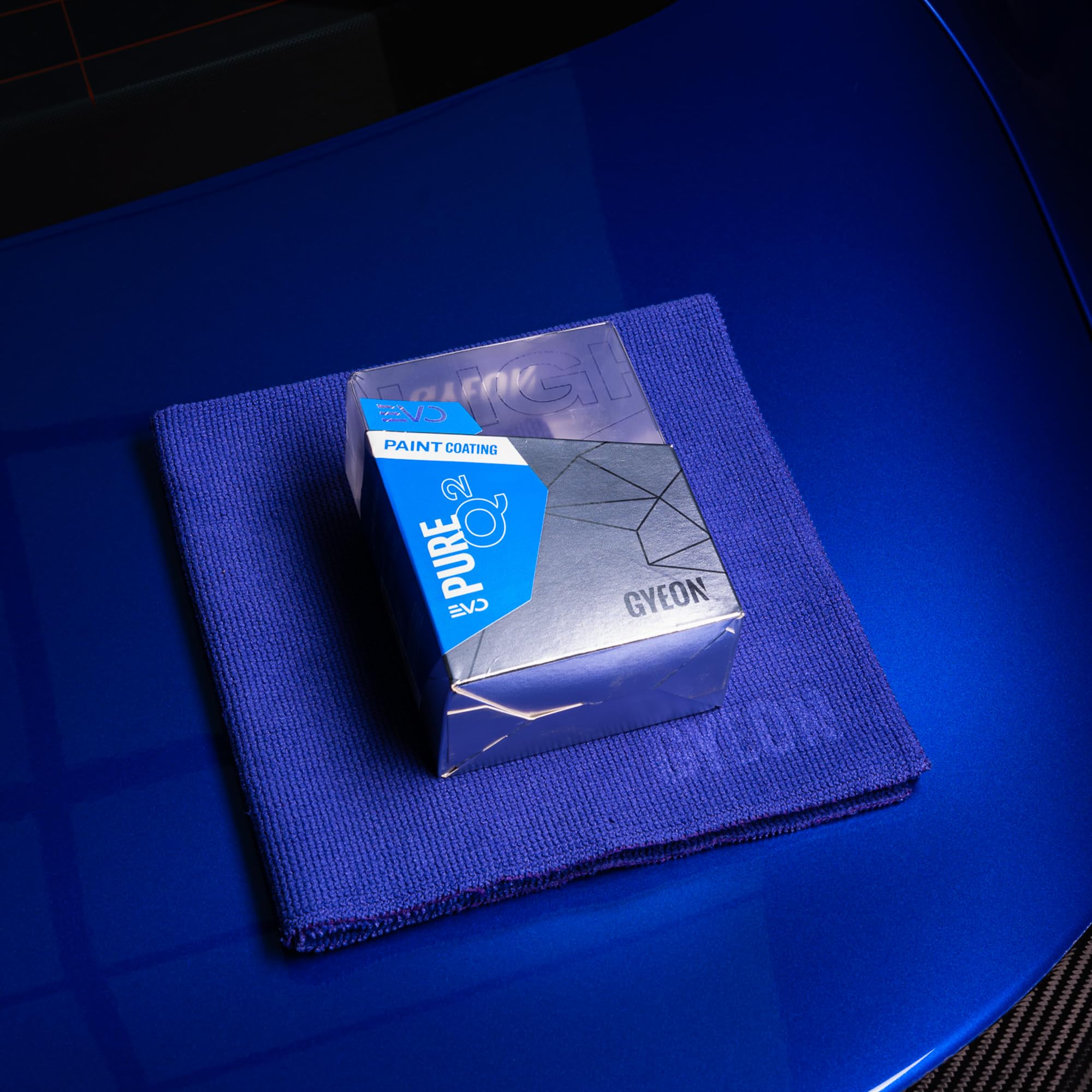 GYEON Pure before-and-after panel showing enhanced gloss and paint depth
