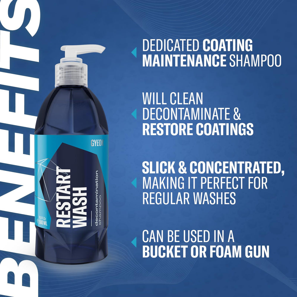 Gyeon Restart Wash bottle angled to highlight packaging and pour spout
