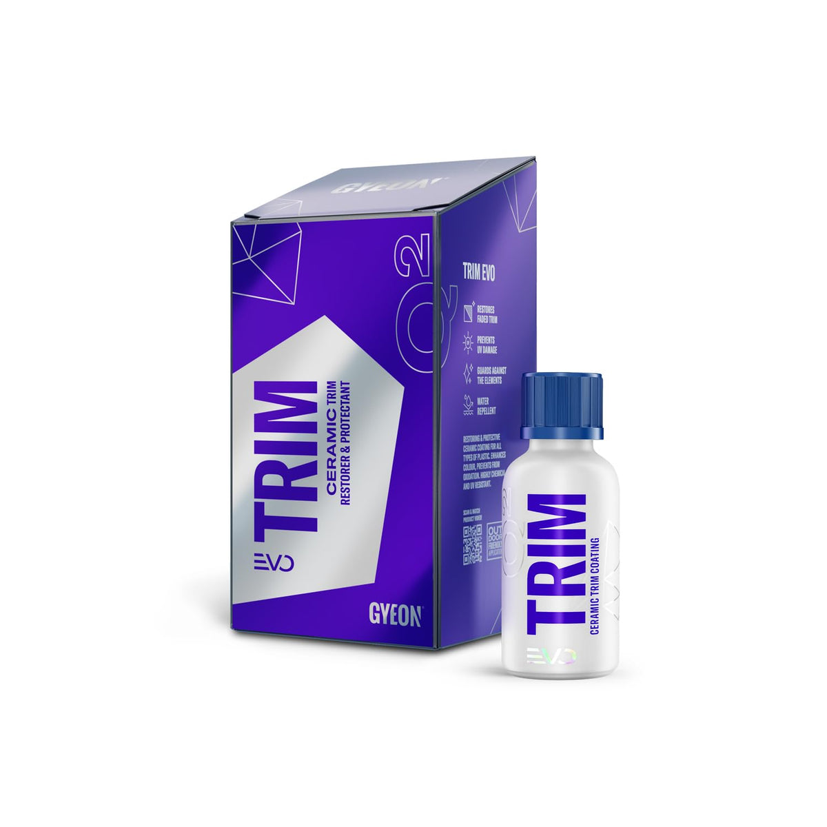 Gyeon Trim EVO front packaging showing kit contents and benefits
