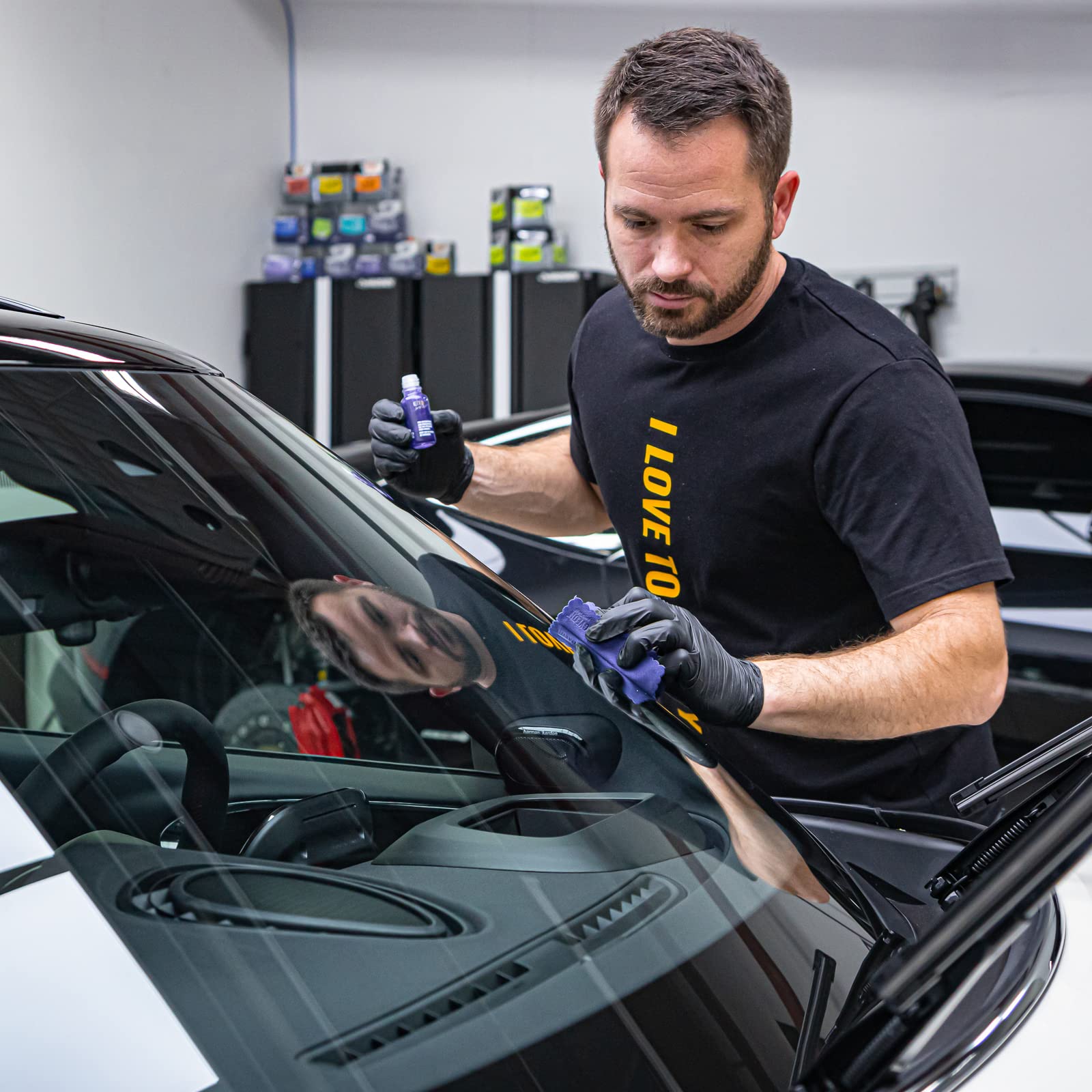 GYEON treated windshield with water beading for clearer vision benefit