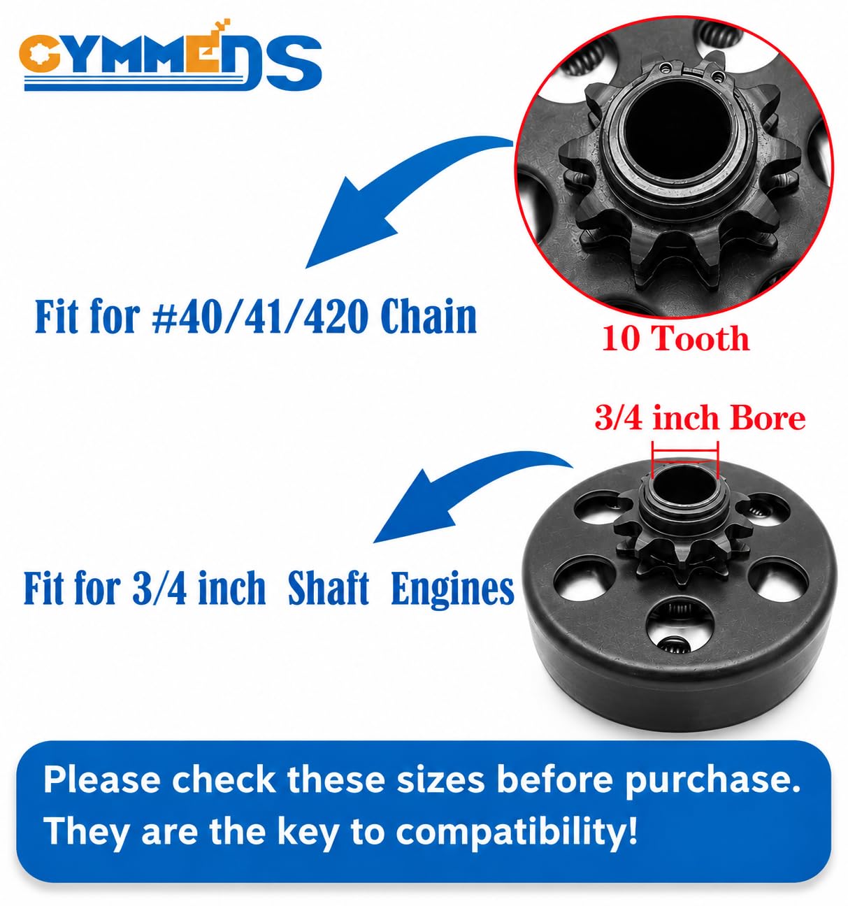 GYMMEDS clutch surface finish detail demonstrating corrosion resistance