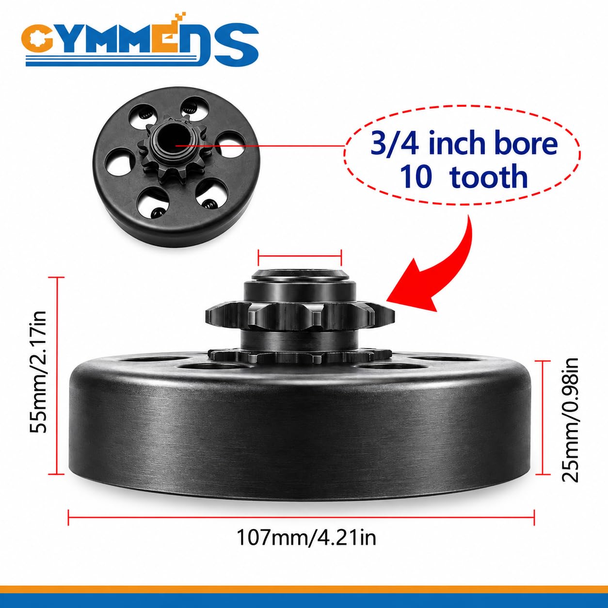 GYMMEDS clutch bolt and washer kit laid out for quick assembly