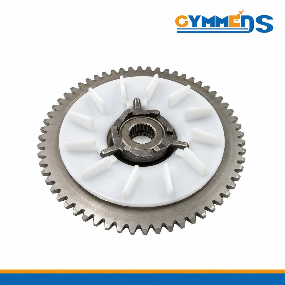 GYMMEDS variator and belt beside ruler illustrating exact dimensions and fit
