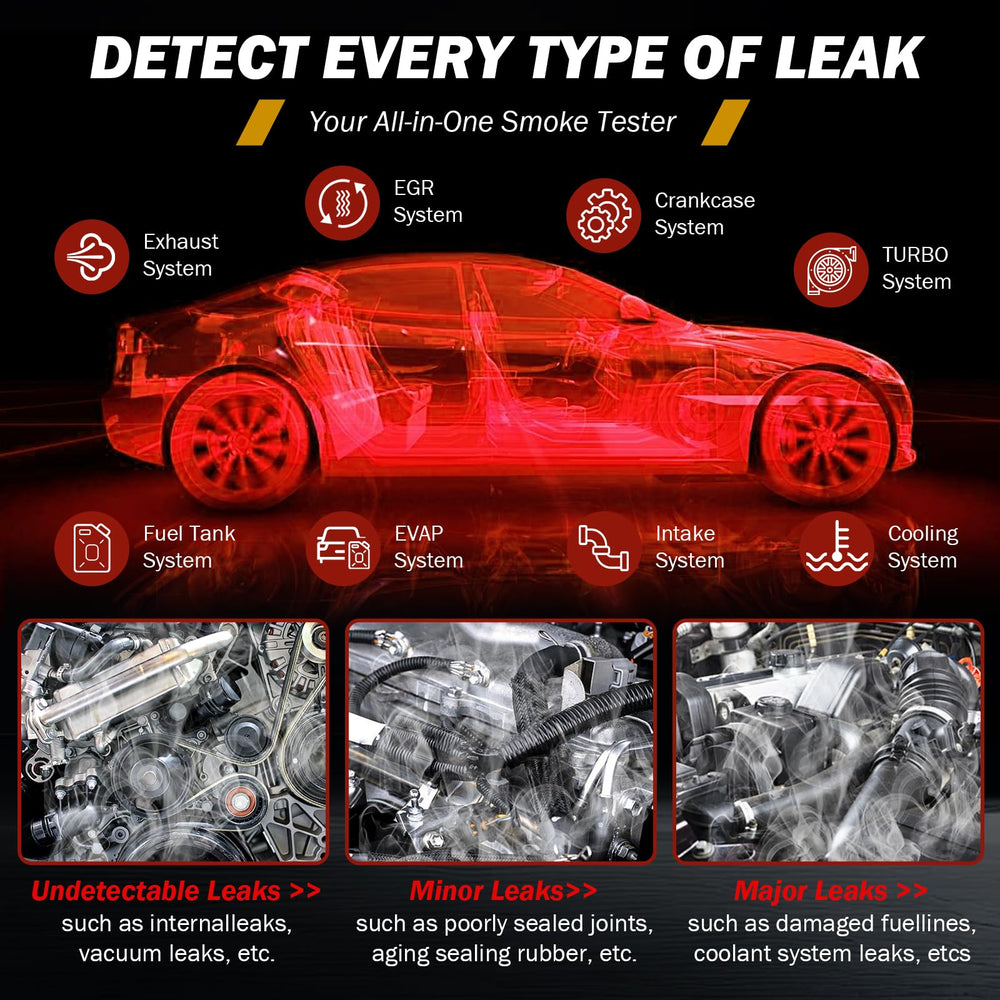 GYTVtools smoke detector in use inside an engine bay locating intake manifold leak