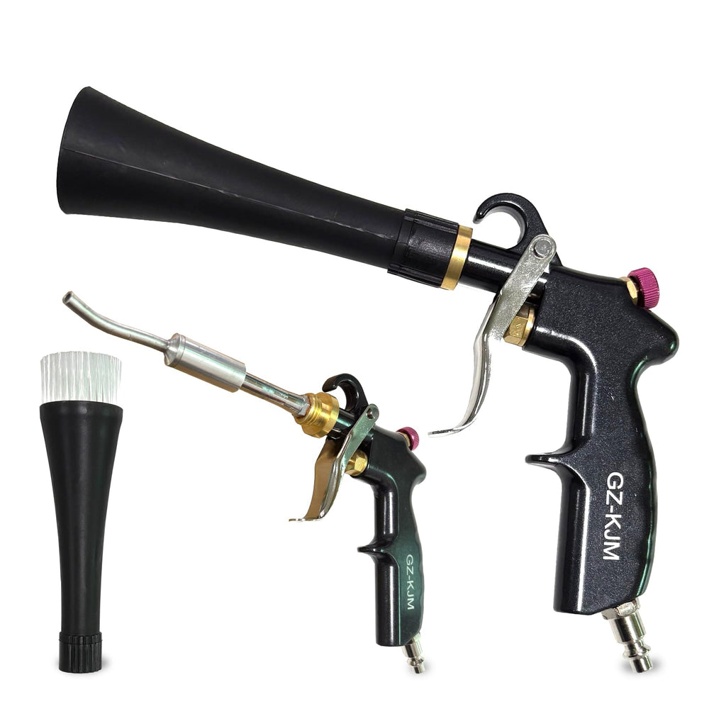 GZ-KJM air blow gun front view showing ergonomic grip and trigger benefit