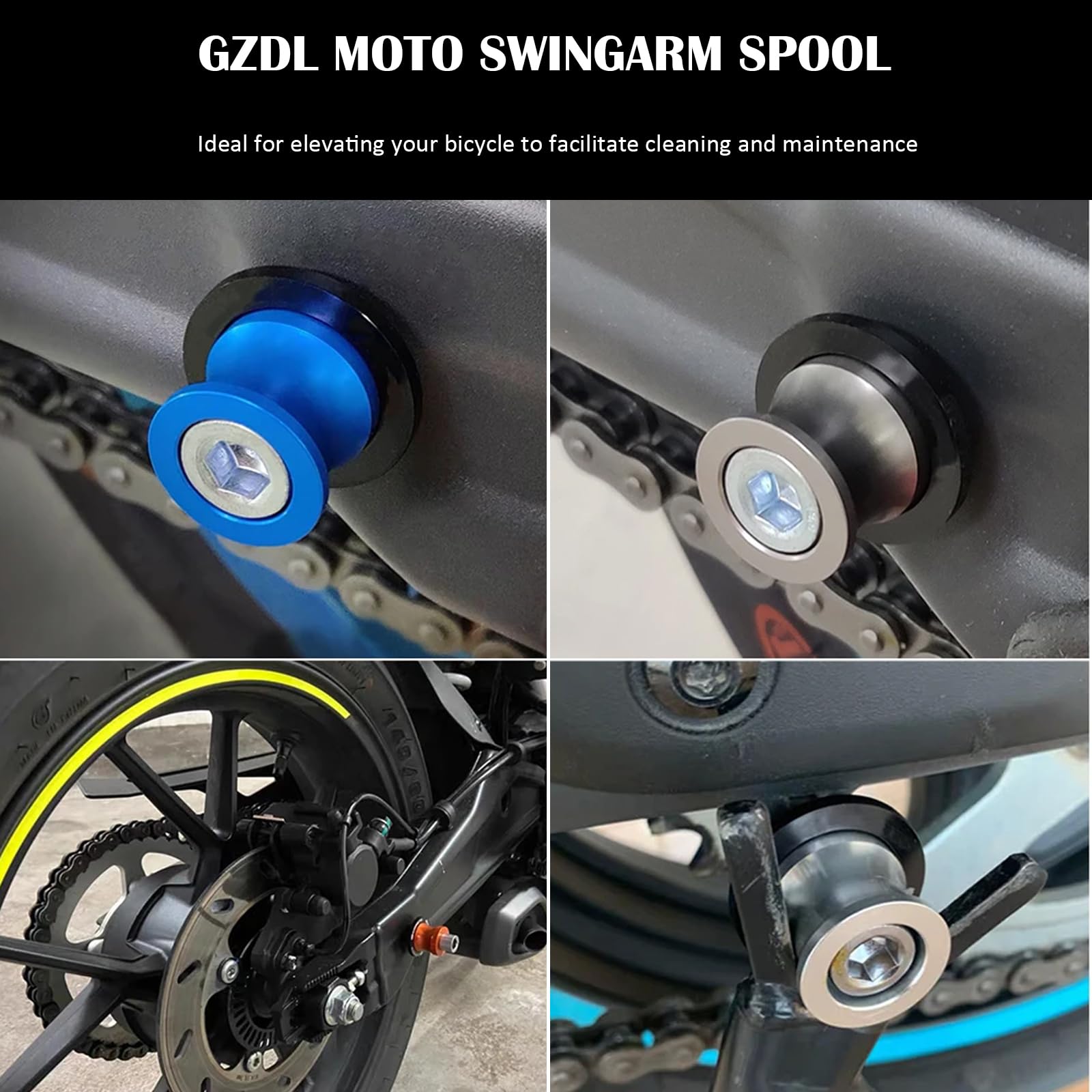 GZDLMoto used with paddock stand showing stable lift benefit