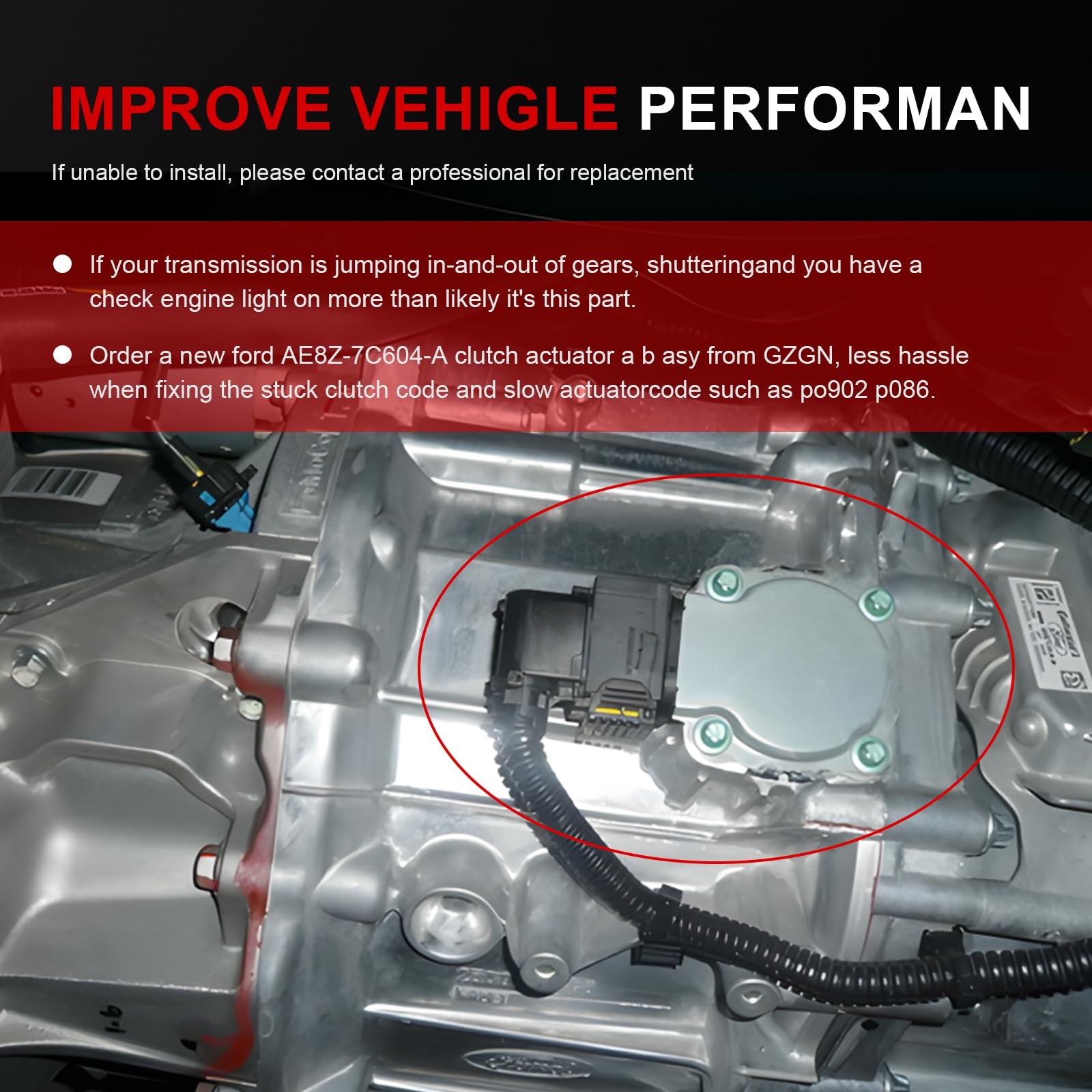 GZGN clutch actuator in garage installation scene showing professional-fit outcome