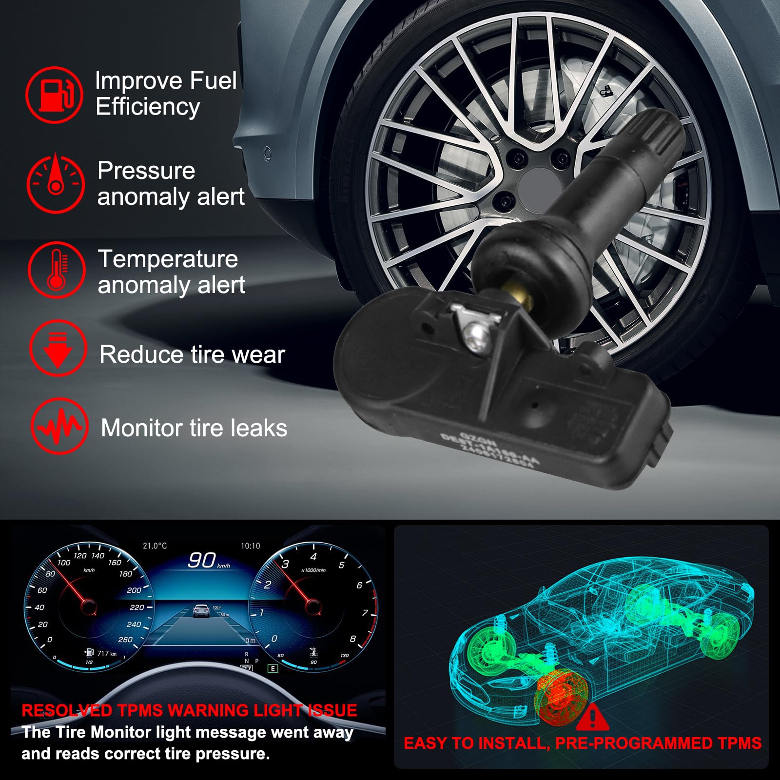 GZGN technician installing sensor on wheel for fast replacement